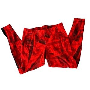 Livi Active Red Patterned Leggings Size 14/16